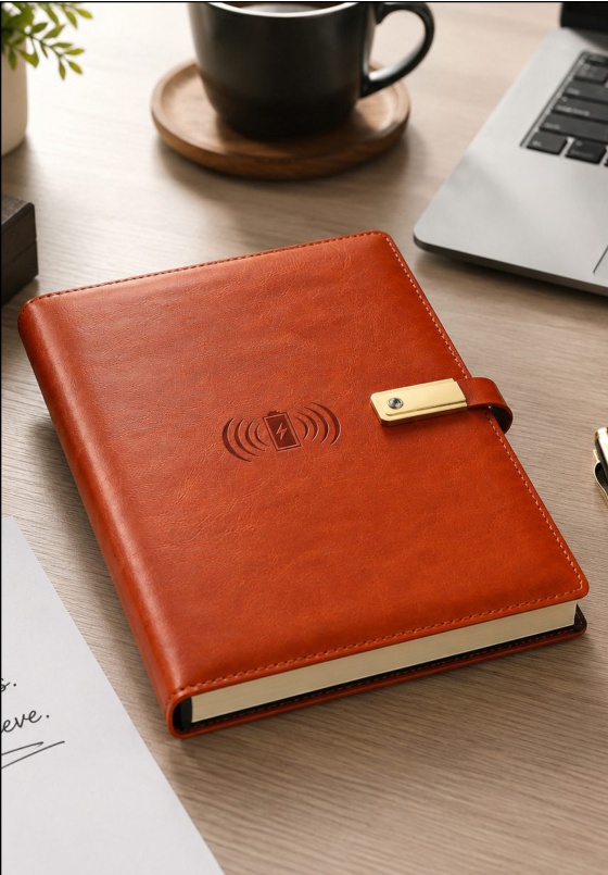 V-7 Rustic Terracotta Power Bank Diary Organizer